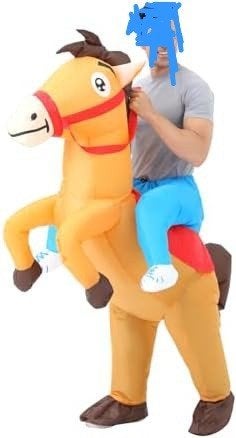 Opblaasbaar paardenpak - 2 stuks - Carnaval/Feest, Verzenden, Zo goed als nieuw, Carnaval, Kleding