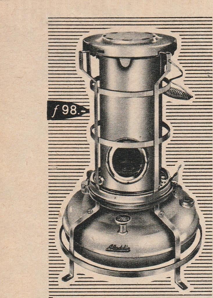 Retro reclame 1961 Aladdin petroleum kachel een wonder, Verzenden, Overige typen