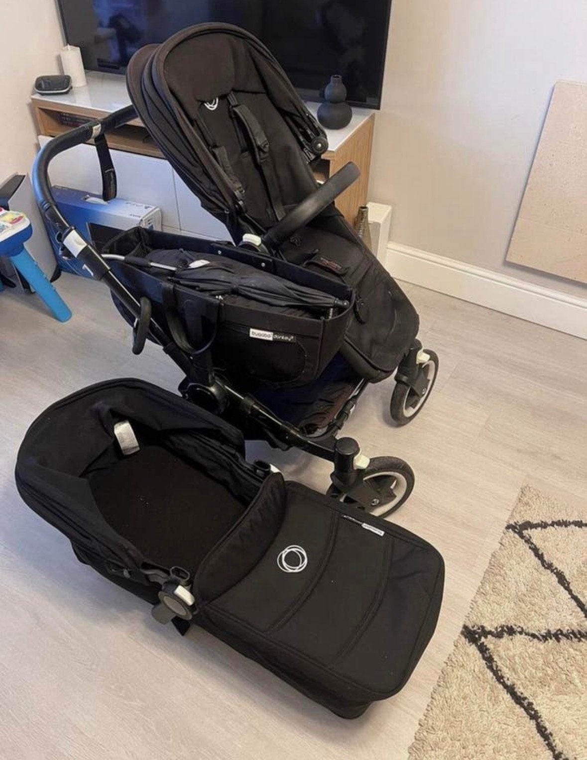 Bugaboo donkey 2 duo Midnight black, Ophalen, Gebruikt, Bugaboo, Combiwagen