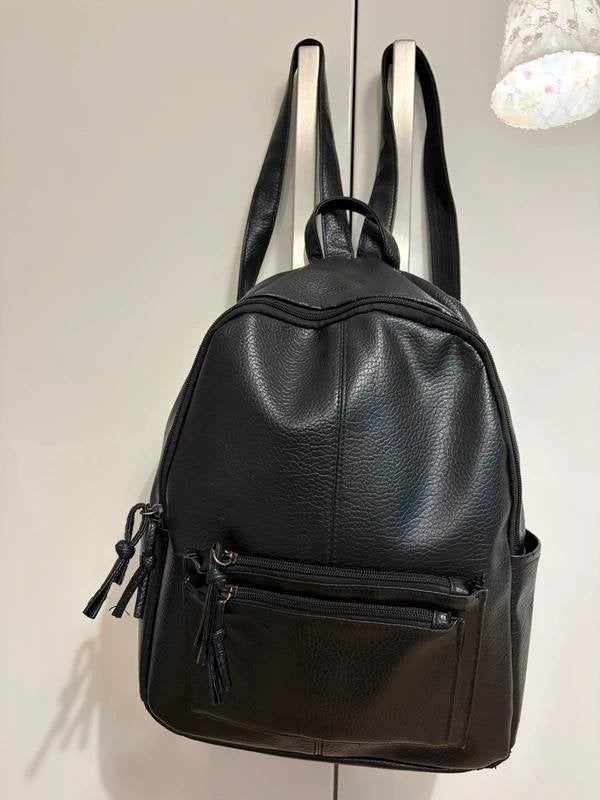 Rugtas zwart Bolish leder look rugzak meerdere vakken, Ophalen of Verzenden, Zo goed als nieuw, Overige merken, 60 cm of meer