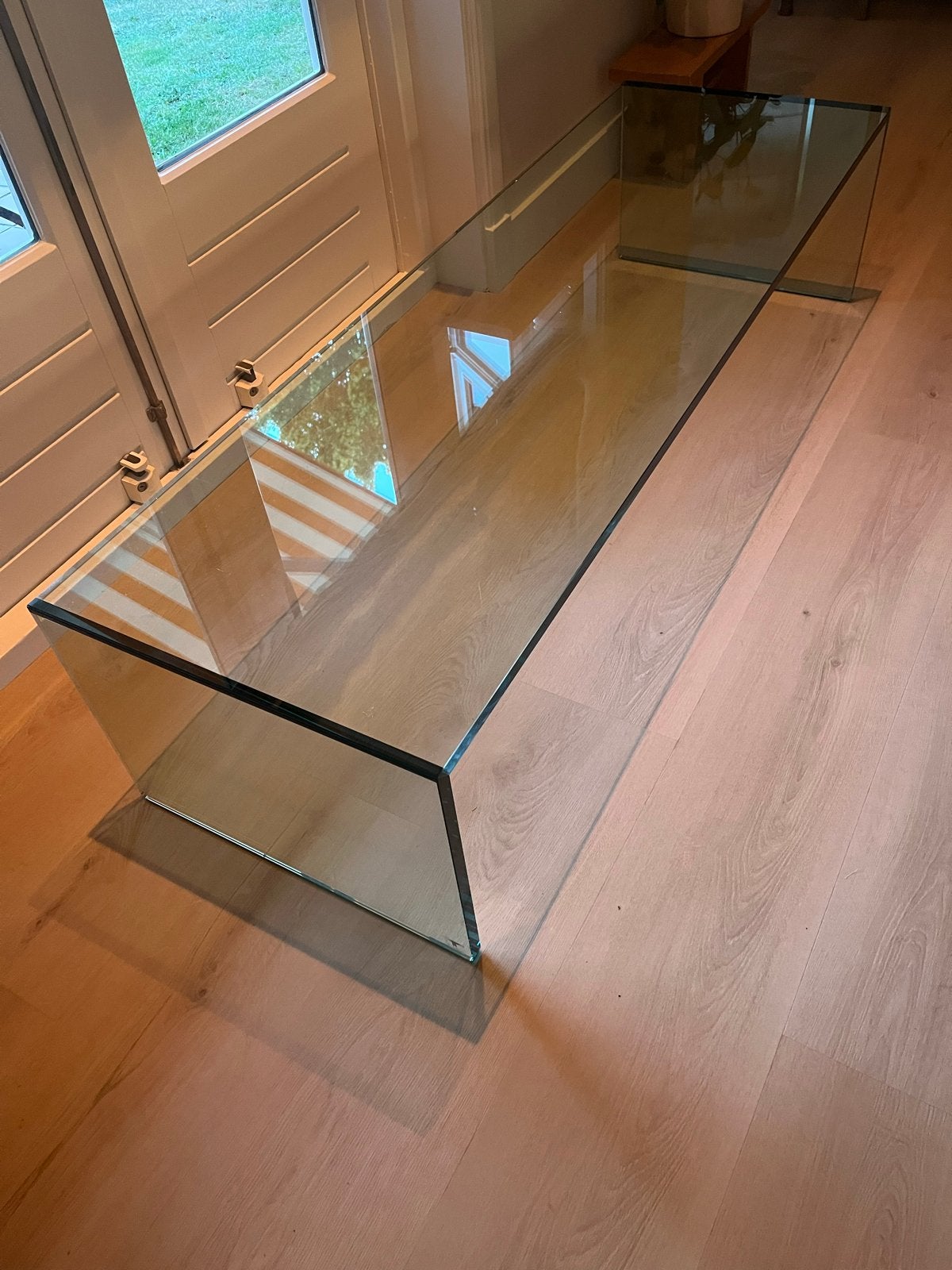 Glazen salontafel / tafel van Tonelli Design, Huis en Inrichting, Ophalen, Gebruikt, 50 tot 100 cm, Glas