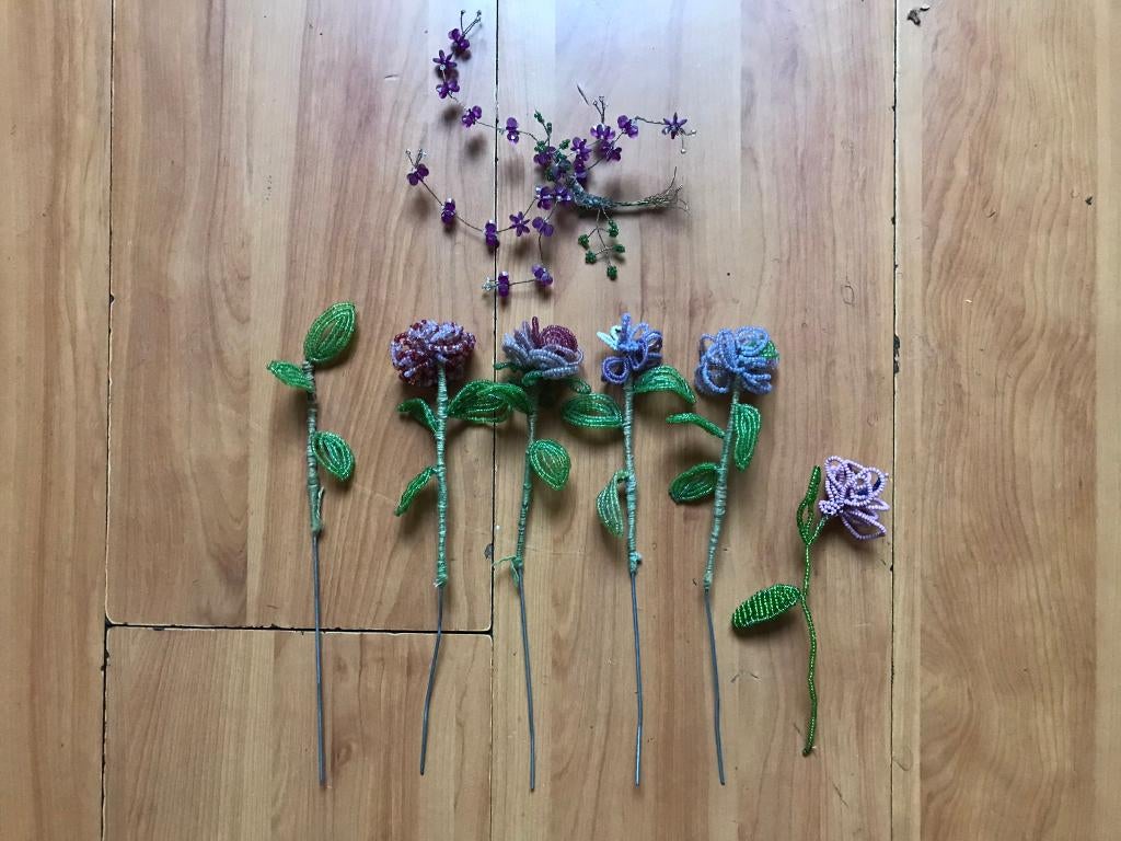 Vintage Franse kralen bloemen, Ophalen of Verzenden