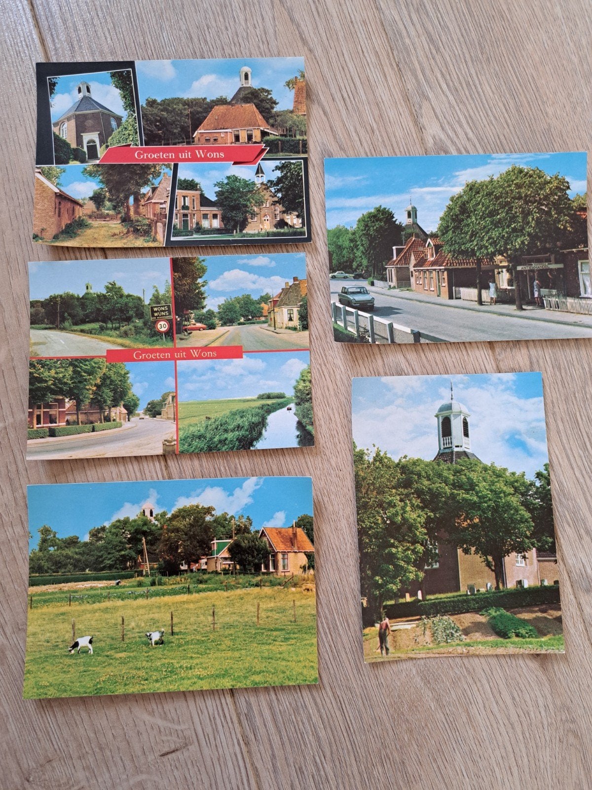 5 Oude Ansichtkaarten van Wons, Ophalen of Verzenden, Friesland