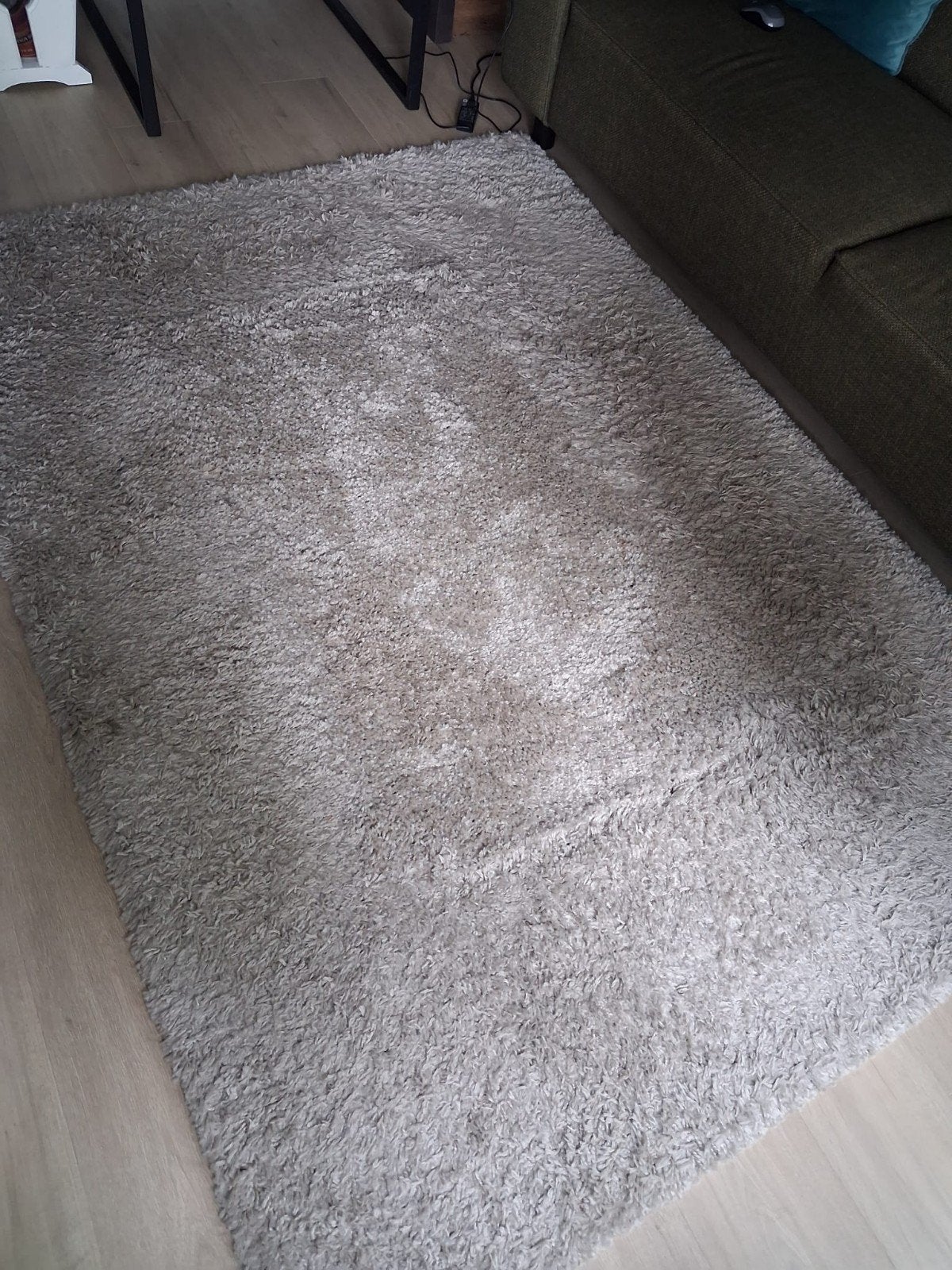 grijs hoogpolig vloerkleed 140x200, Ophalen, 100 tot 150 cm, 200 cm of meer, Zo goed als nieuw