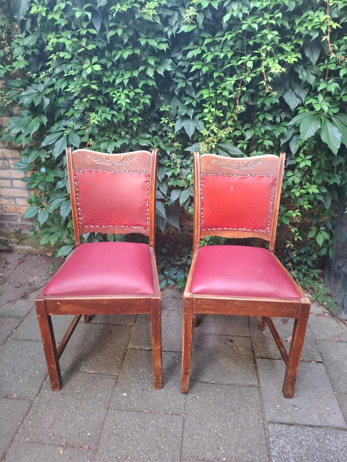Eetkamerstoelen, Ophalen, Gebruikt, Twee, Rood