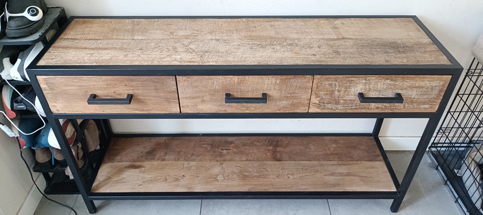 Mango houten dressoir/sidetable, Ophalen, 25 tot 50 cm, Rechthoekig, 100 tot 150 cm