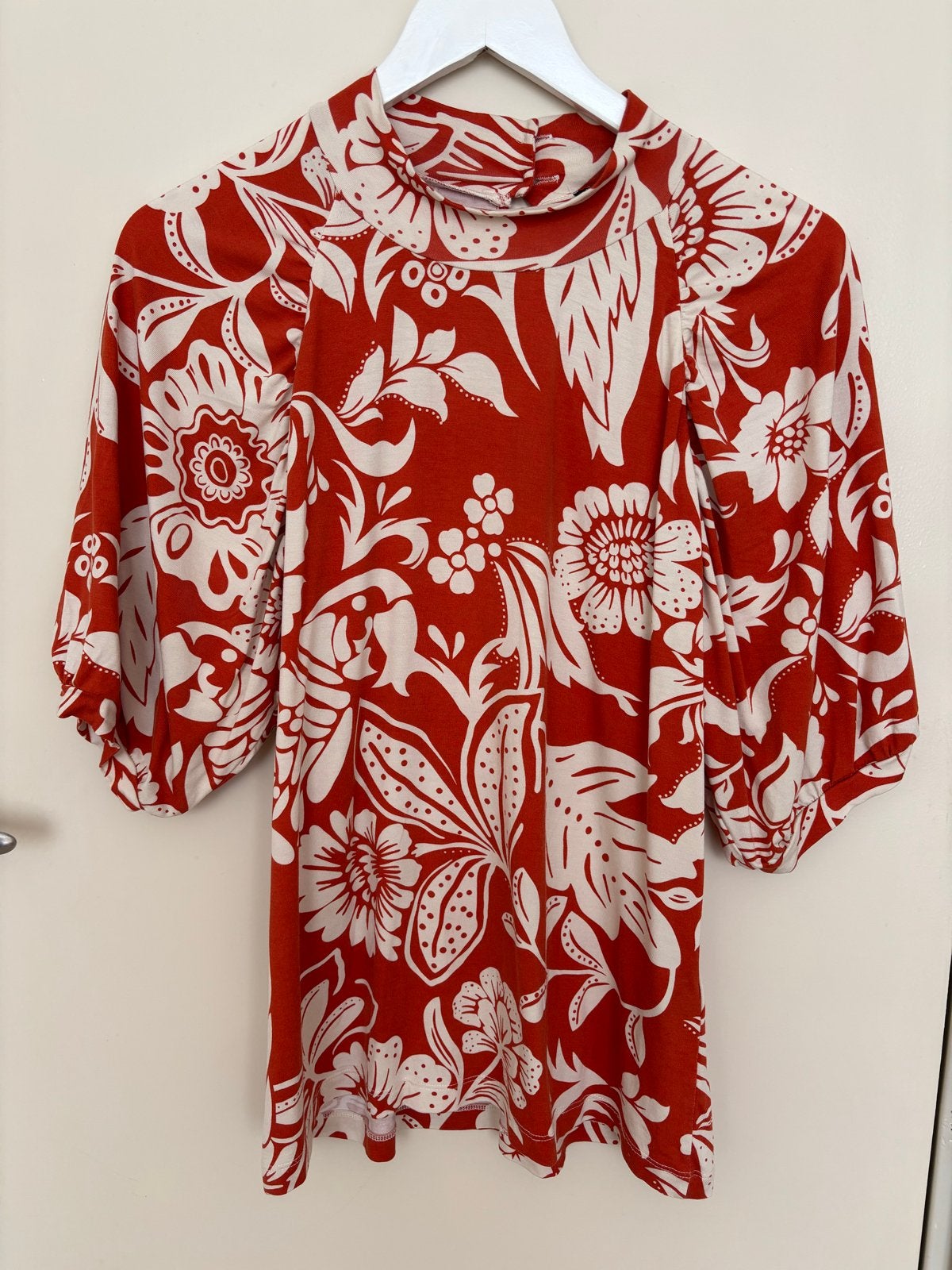 Juffrouw Jansen Amsterdam Bloemenprint Top Maat L, Maat 42/44 (L), Oranje, Ophalen of Verzenden, Zo goed als nieuw