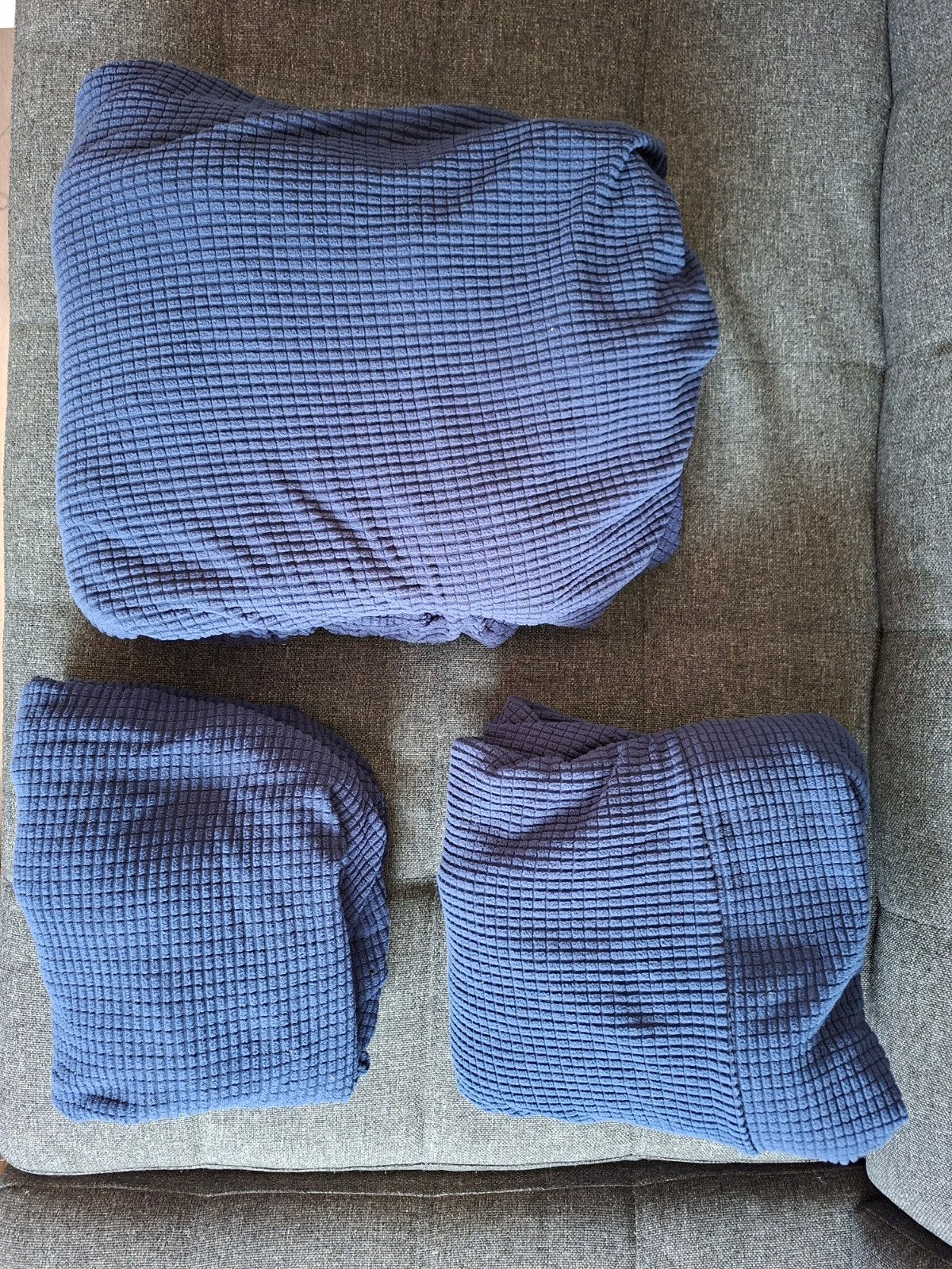 3-zits bankhoes kobaltblauw (Ikea Ektorp bijvoorbeeld), Ophalen of Verzenden, Gebruikt, Blauw