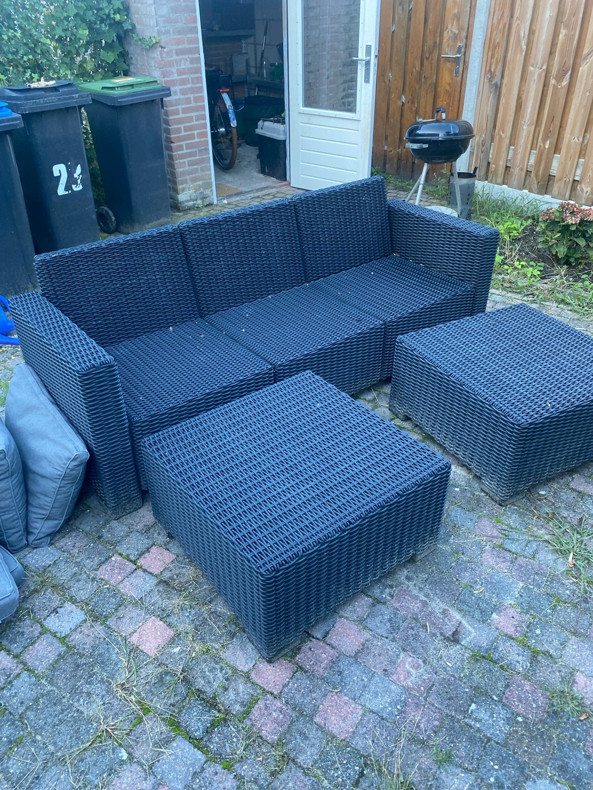 Allibert loungeset met kussens, Ophalen, Kunststof, Gebruikt, 3 zitplaatsen