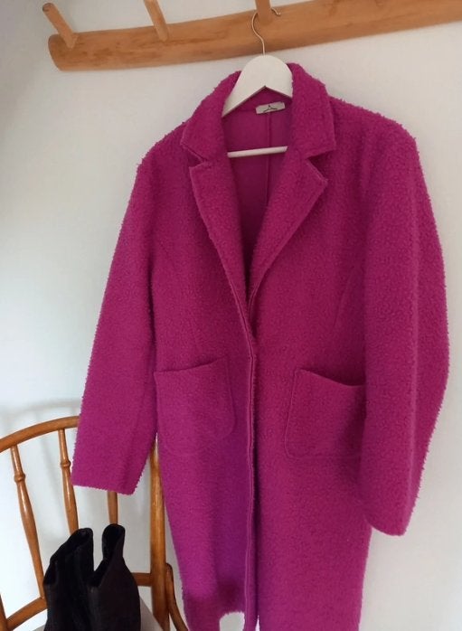 MODA fuchsia roze teddy / bouclé jas – Maat 40/42, Maat 38/40 (M), Vero Moda, Ophalen of Verzenden, Zo goed als nieuw