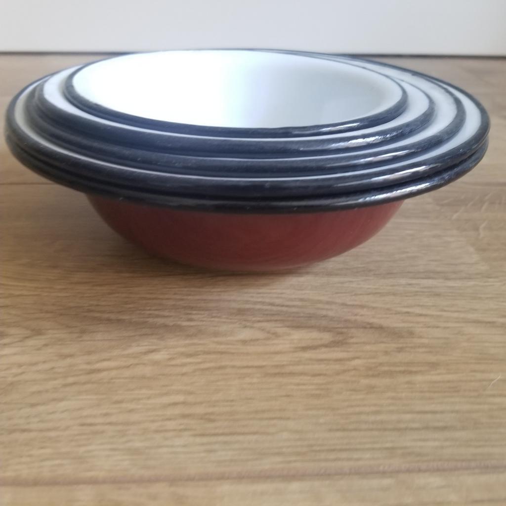 Set van 3 emaille schalen, Antiek en Kunst, Curiosa en Brocante, Ophalen of Verzenden