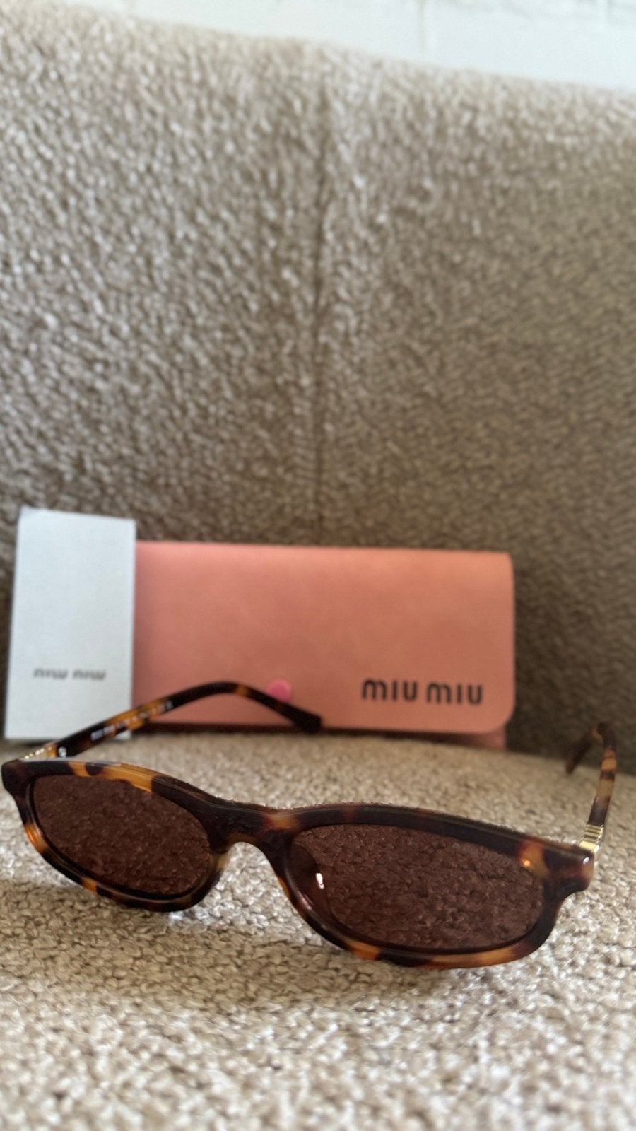 Miu Miu zonnebril, Overige merken, Zonnebril, Bruin, Nieuw