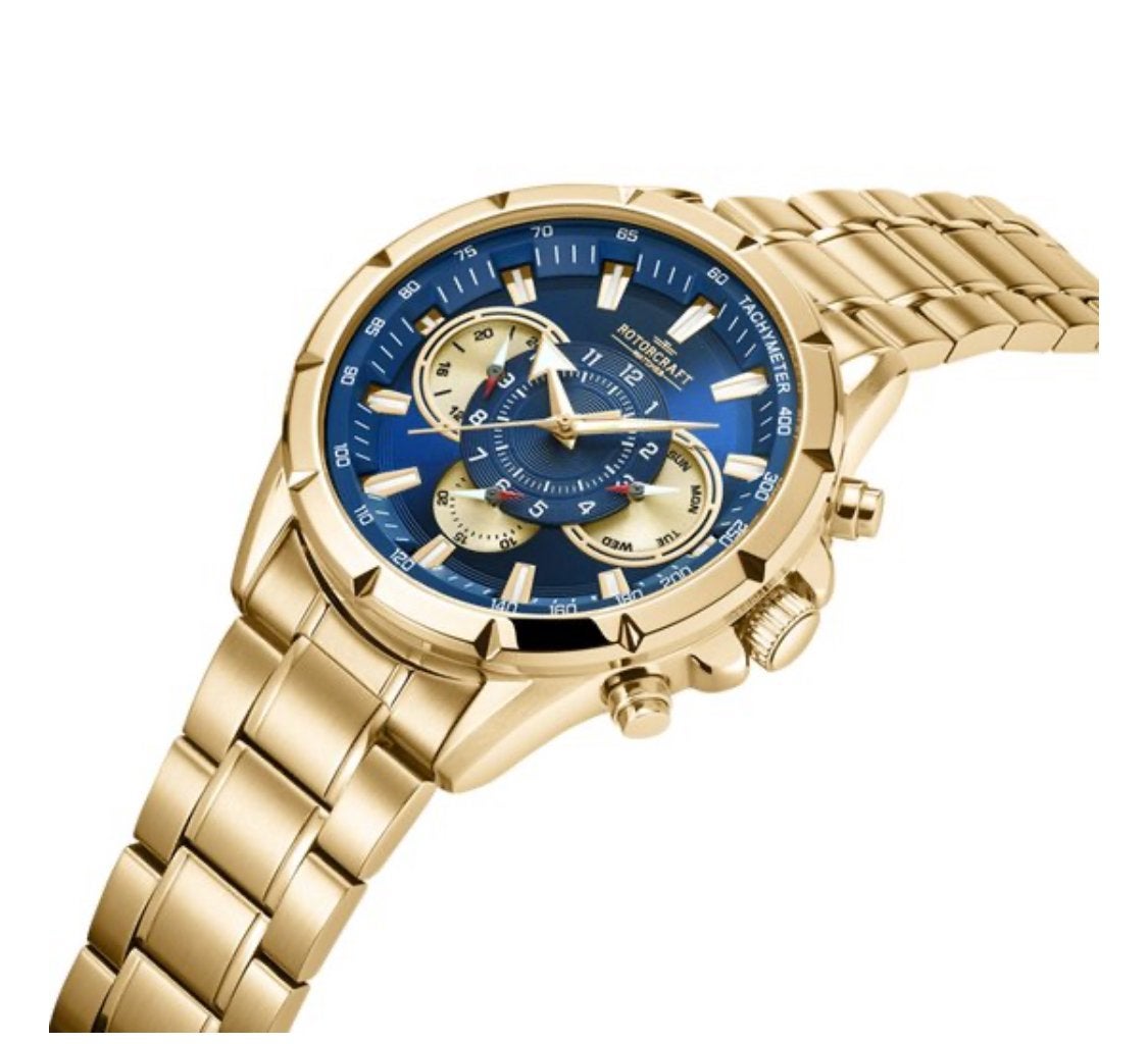Rotorcraft Savage RC4503 Herenhorloge - Goudkleurig, Overige merken, Staal, Polshorloge, Nieuw