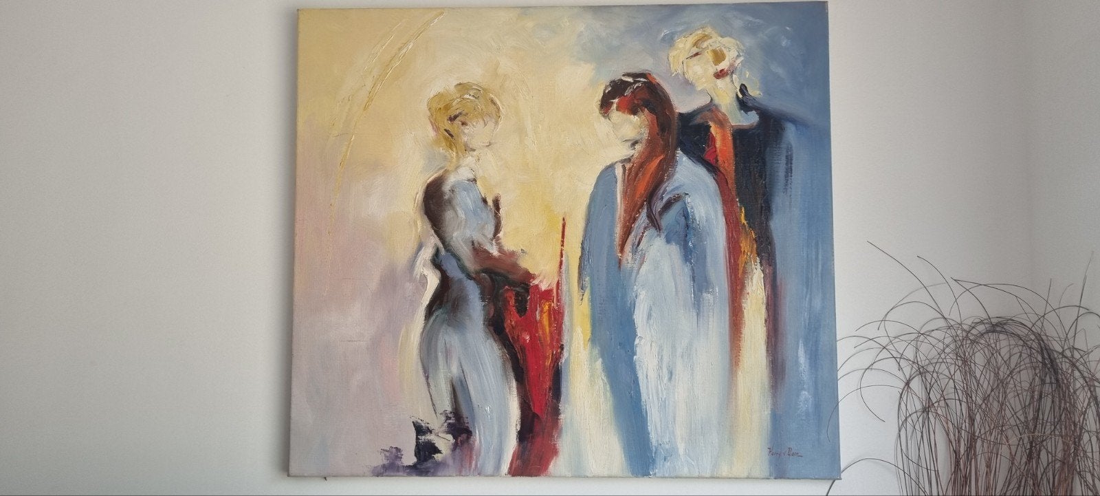 Abstract schilderij -Harry v Dam (1937) olieverf op linnen, Ophalen