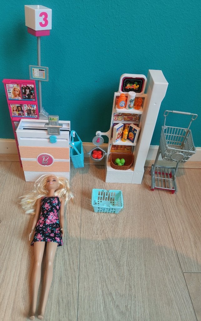 Barbie supermarkt speelset., Ophalen of Verzenden, Zo goed als nieuw, Barbie