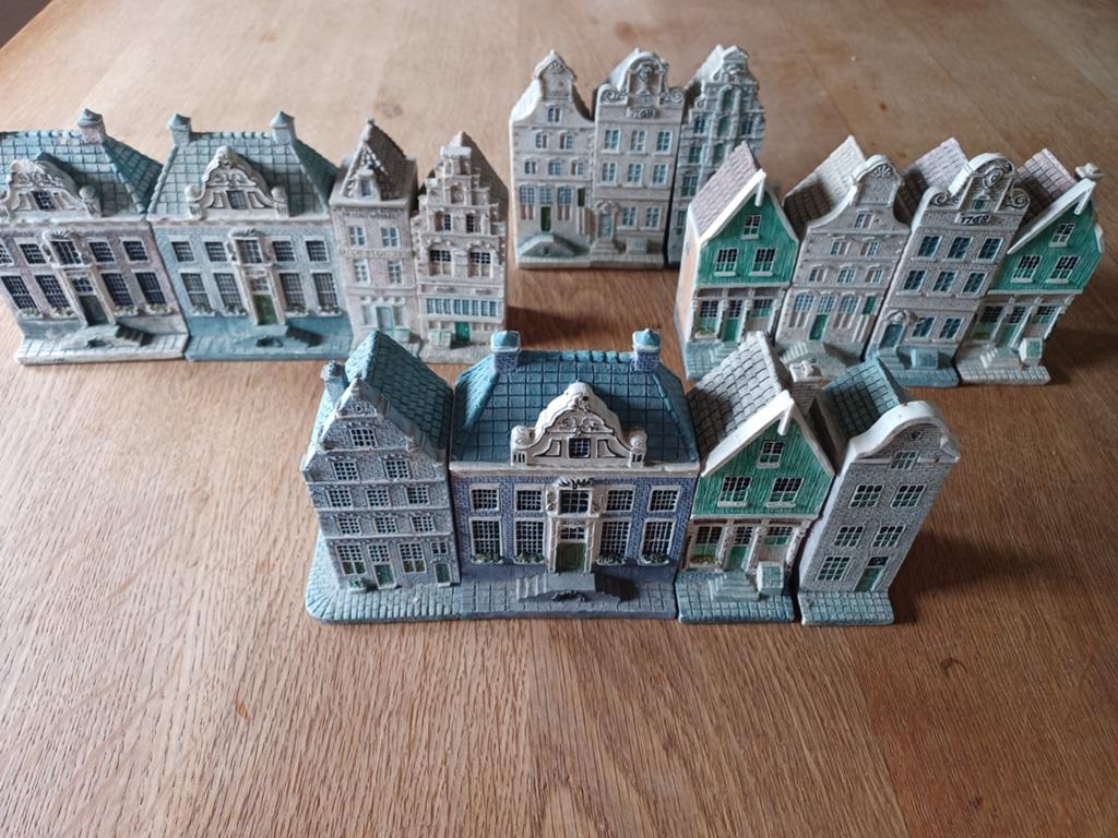 Set miniatuur grachtenpand huisjes 15 stuks, Ophalen, 61 t/m 80