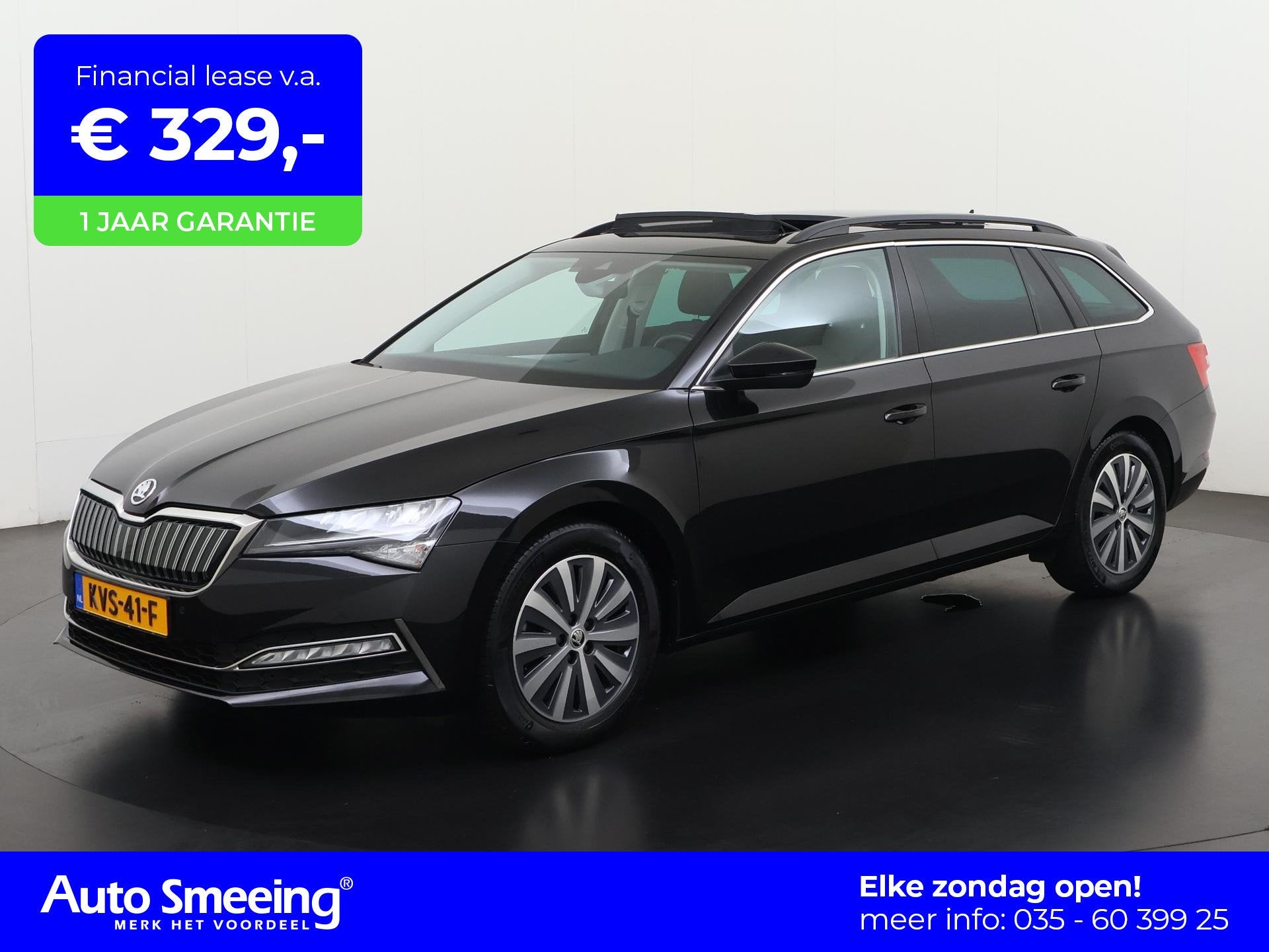 Skoda Superb Combi 1.4 TSI iV Ambition | Panoramadak | Trekh, Auto's, 12 maanden, Stof, Zwart, Hybride Elektrisch/Benzine