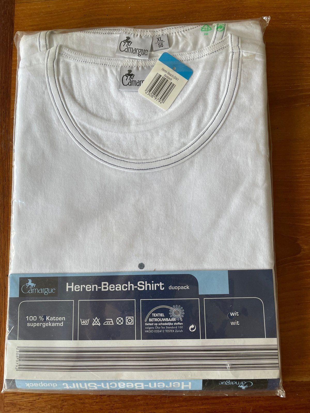 Camargue Heren Beach-Shirt Duopack - Maat XL, Kleding | Heren, Ophalen of Verzenden, Nieuw, Maat 56/58 (XL), Wit
