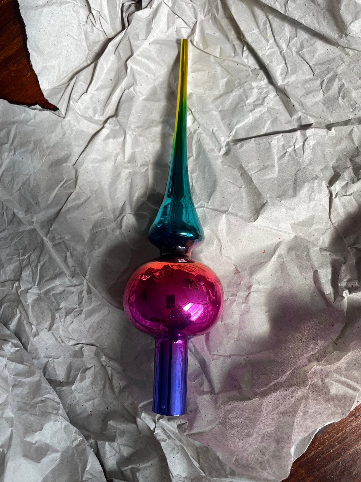 Prachtige grote glazen regenboog piek, Ophalen, Zo goed als nieuw