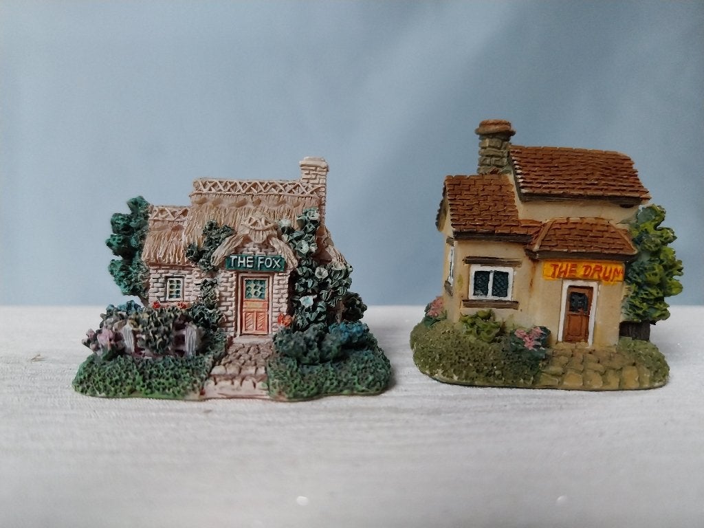 Antieke/vintage Setje van 2 miniatuur huisjes, Leonardo, Ophalen of Verzenden, Zo goed als nieuw
