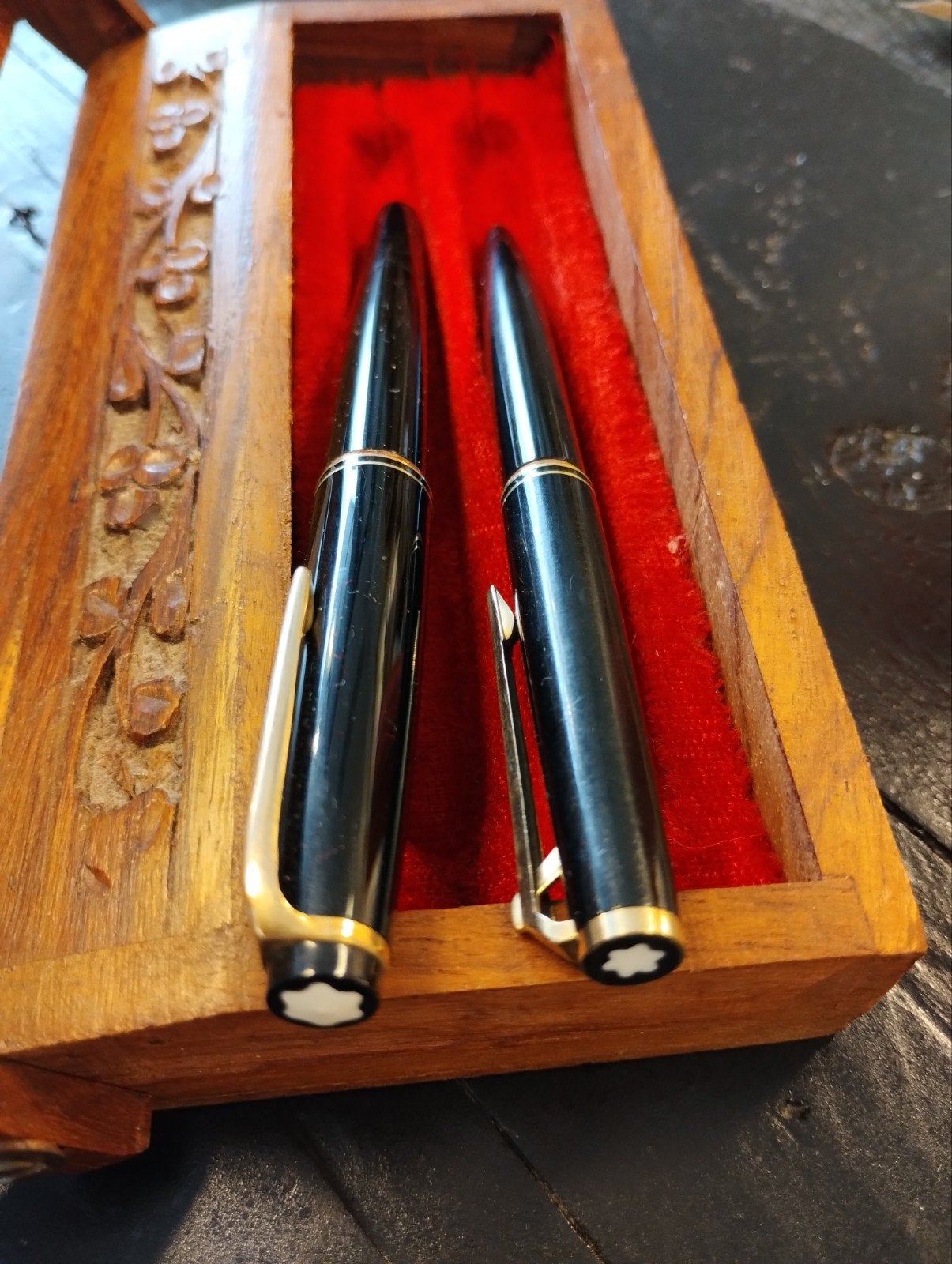 Vintage Mont Blanc no.22 fountain pen en no.281 lever pen, Verzamelen, Ophalen of Verzenden