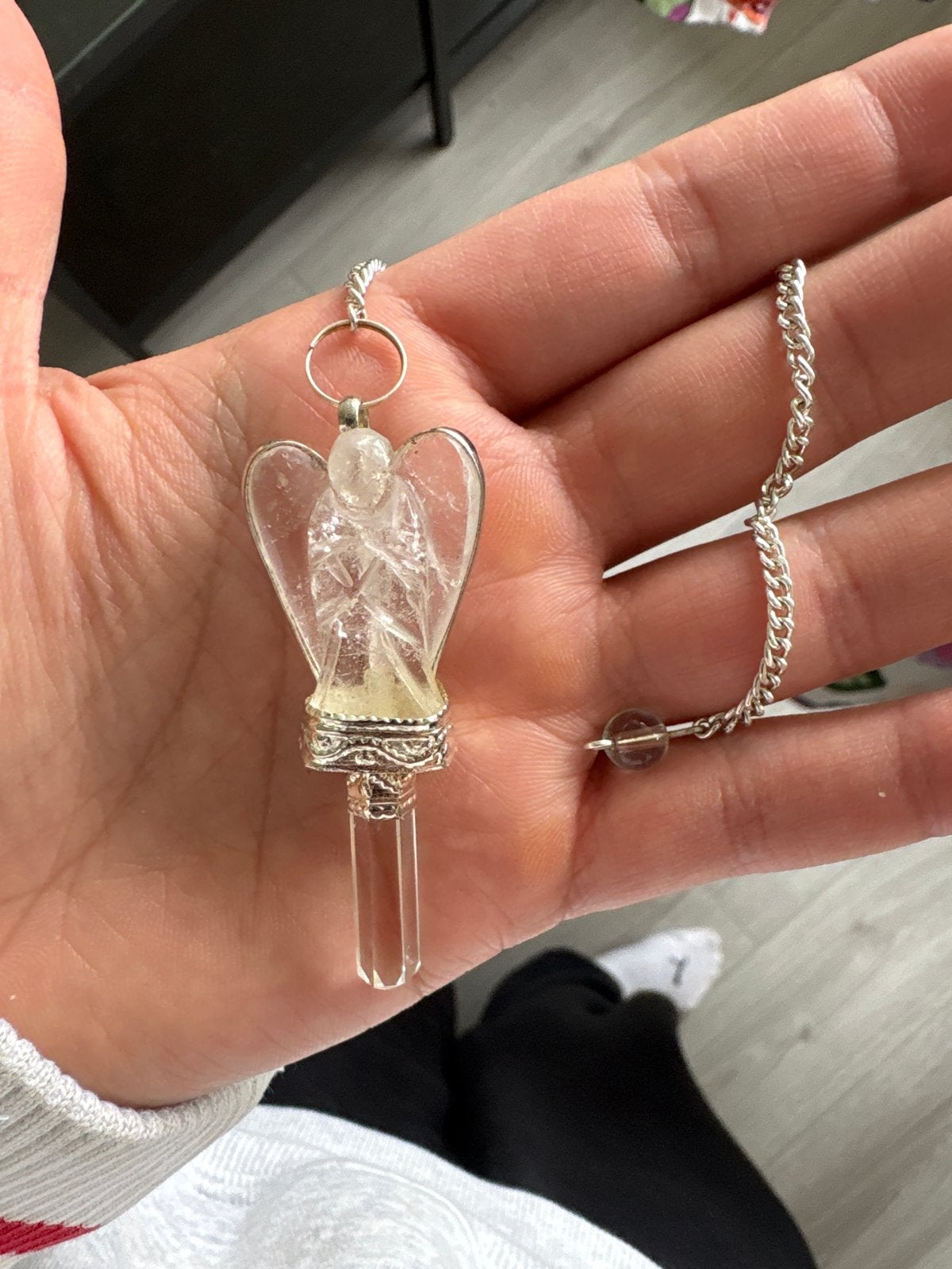 Engelen hanger met ketting - Helder kwarts, Ophalen of Verzenden, Nieuw