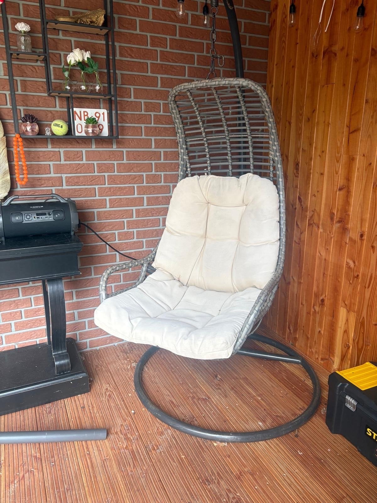 Comfortabele Schommelstoel met Kussen, Huis en Inrichting, Ophalen, Overige materialen, Gebruikt, Eén