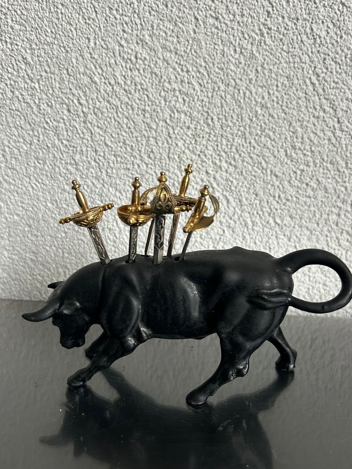 Vintage Spaanse Stier met Zwaard Prikkers - Tapas Set, Ophalen of Verzenden