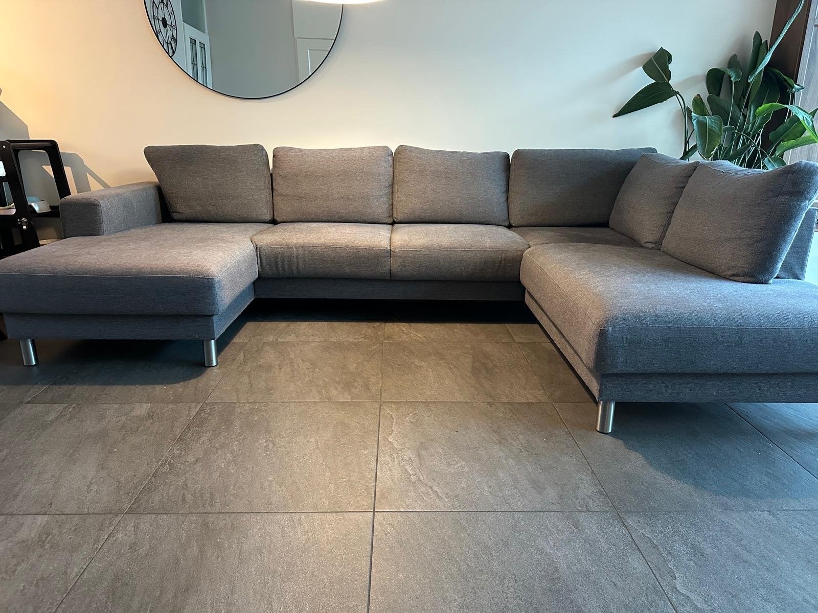 Grijze U-bank Woonexpress - Ruime Hoekbank, Ophalen, Gebruikt, Hoekbank, 300 cm of meer