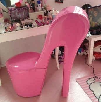 GEZOCHT hak pump stoel roze lakleer, Huis en Inrichting, Ophalen of Verzenden, Zo goed als nieuw, Overige kleuren, Eén