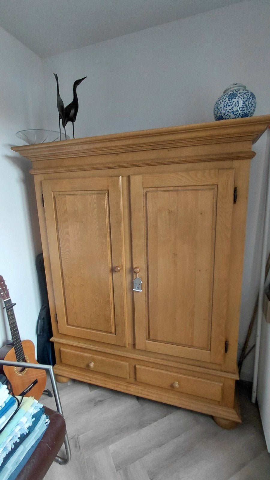 Licht eiken broodkast, Ophalen, Gebruikt, Met deur(en), 150 tot 200 cm
