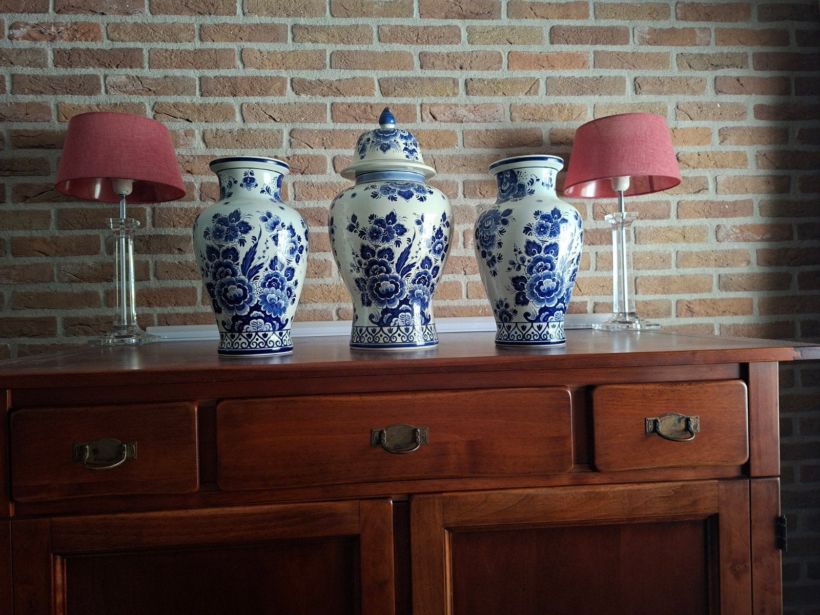 Grote Delfts Blauwe Vazen - 30cm Hoog, Ophalen, Handgemaakt
