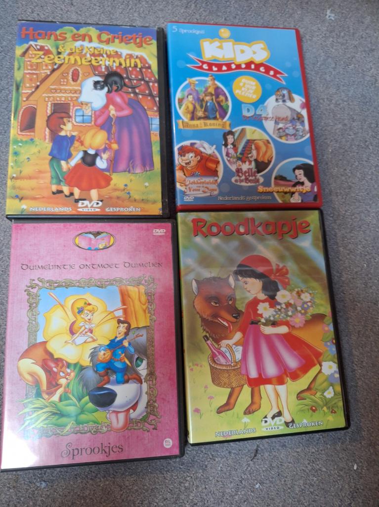 4 dvd's sprookjes voor kinderen, Alle leeftijden, Ophalen of Verzenden, Zo goed als nieuw