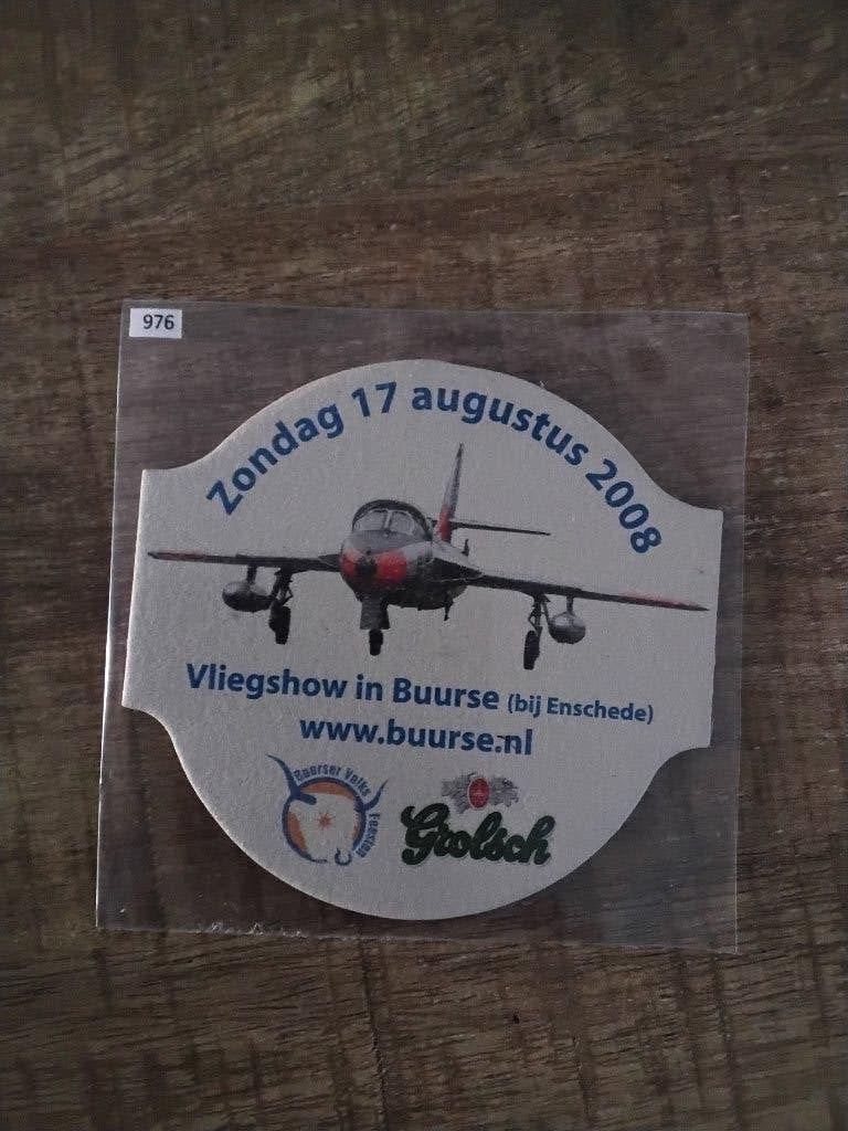 Grolsch bier viltje luchtmacht vliegshow buurse, Ophalen of Verzenden, Nieuw, Viltje(s), Grolsch