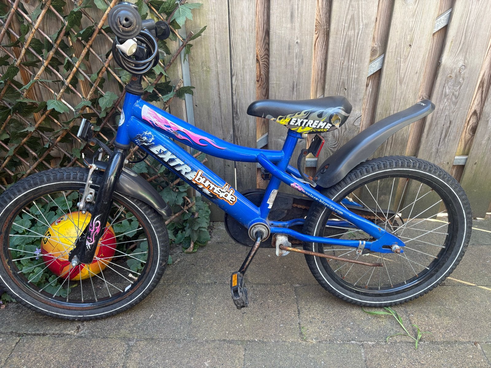Blauwe kinderfiets "Extreme Burnside" 18 inch, Ophalen, Gebruikt, Velgrem, 20 inch of meer