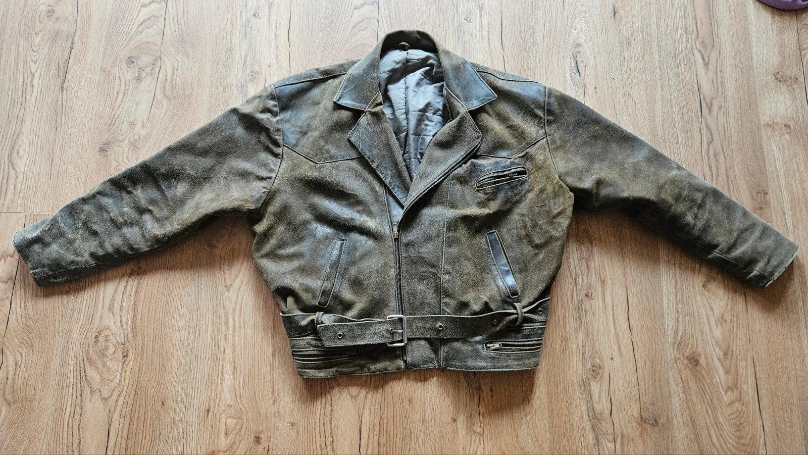 Stoere leren jas, maat XL, Ophalen, Gedragen, Maat 56/58 (XL), Bruin