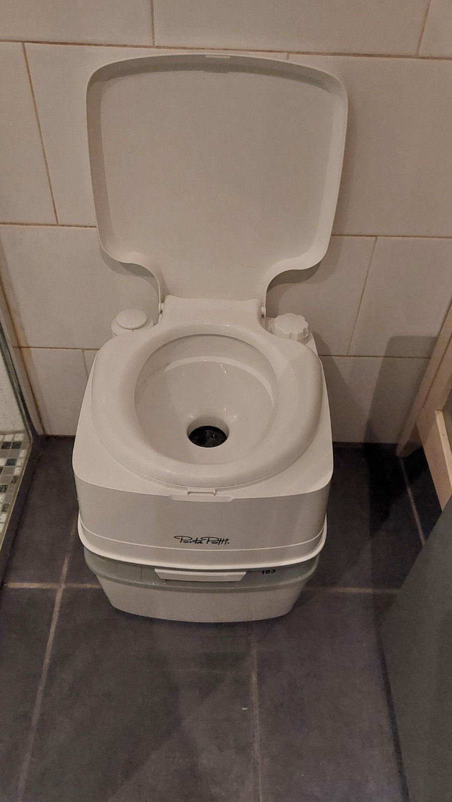 Thetford Porta Potti 165 chemisch toilet, Caravans en Kamperen, Caravan accessoires, Ophalen of Verzenden, Gebruikt