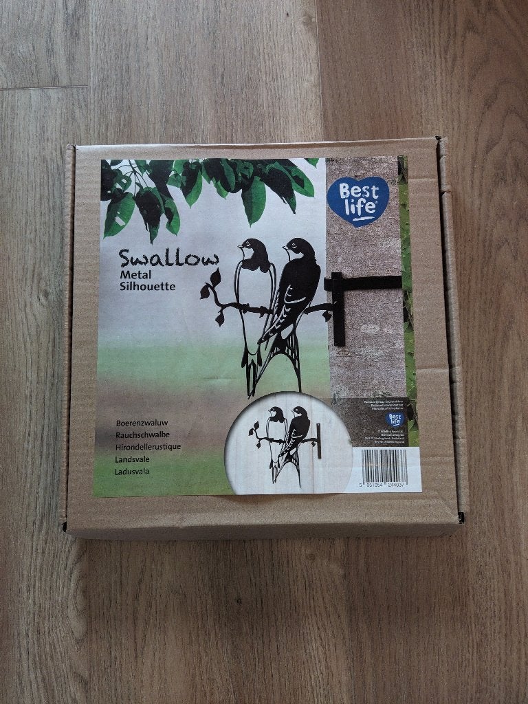 Metalen silhouet zwaluwen decoratie, Ophalen of Verzenden, Nieuw