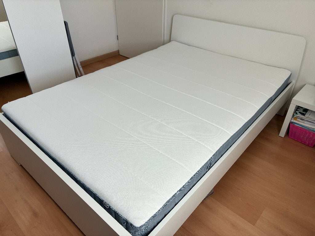 Tweepersoonsbed, Huis en Inrichting, Ophalen, Gebruikt, Wit, Tweepersoons