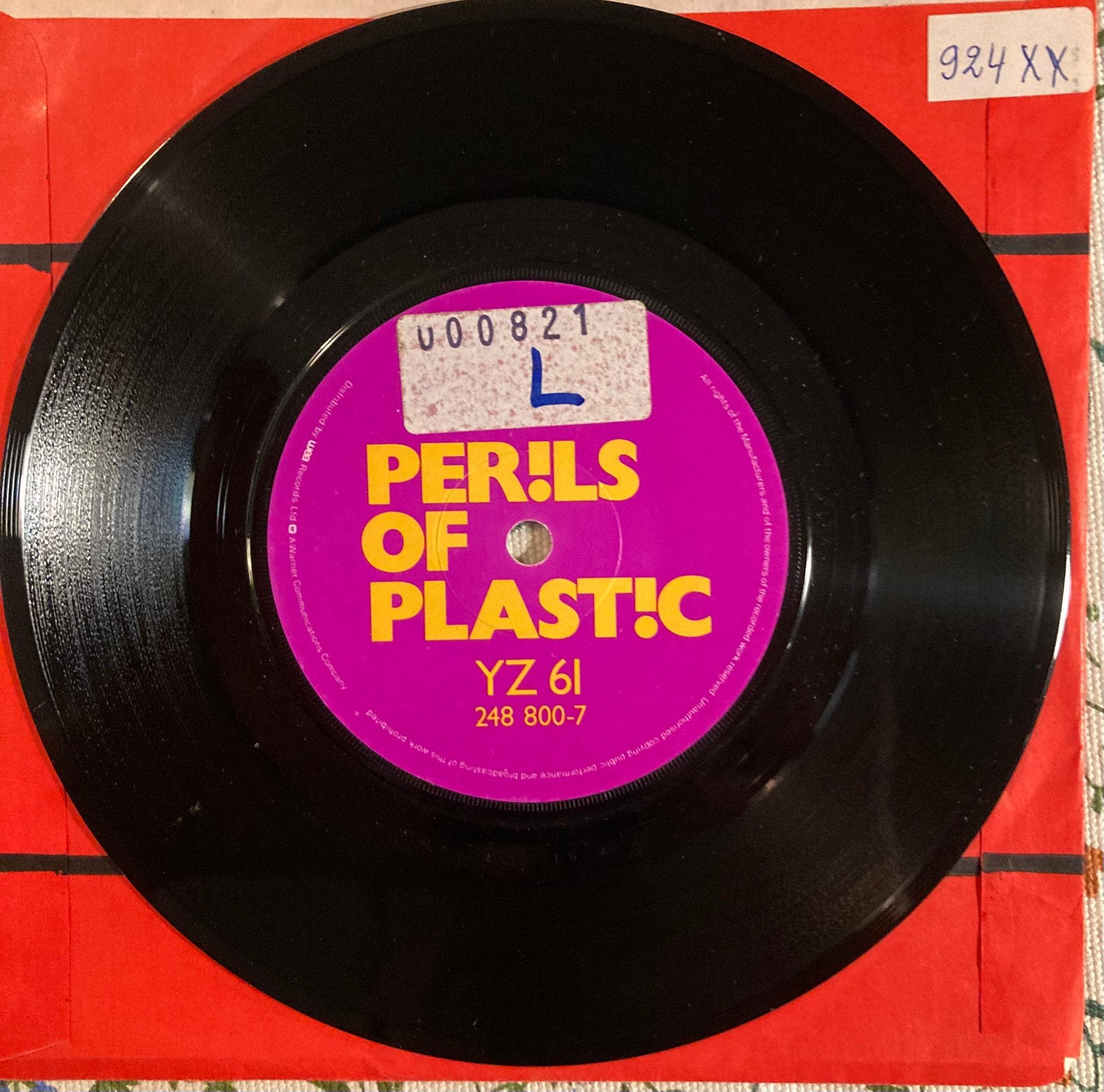 Vinyl single Perils of Plastic - ring a ding ding, Gebruikt, 7 inch, Ophalen of Verzenden, Dance en House
