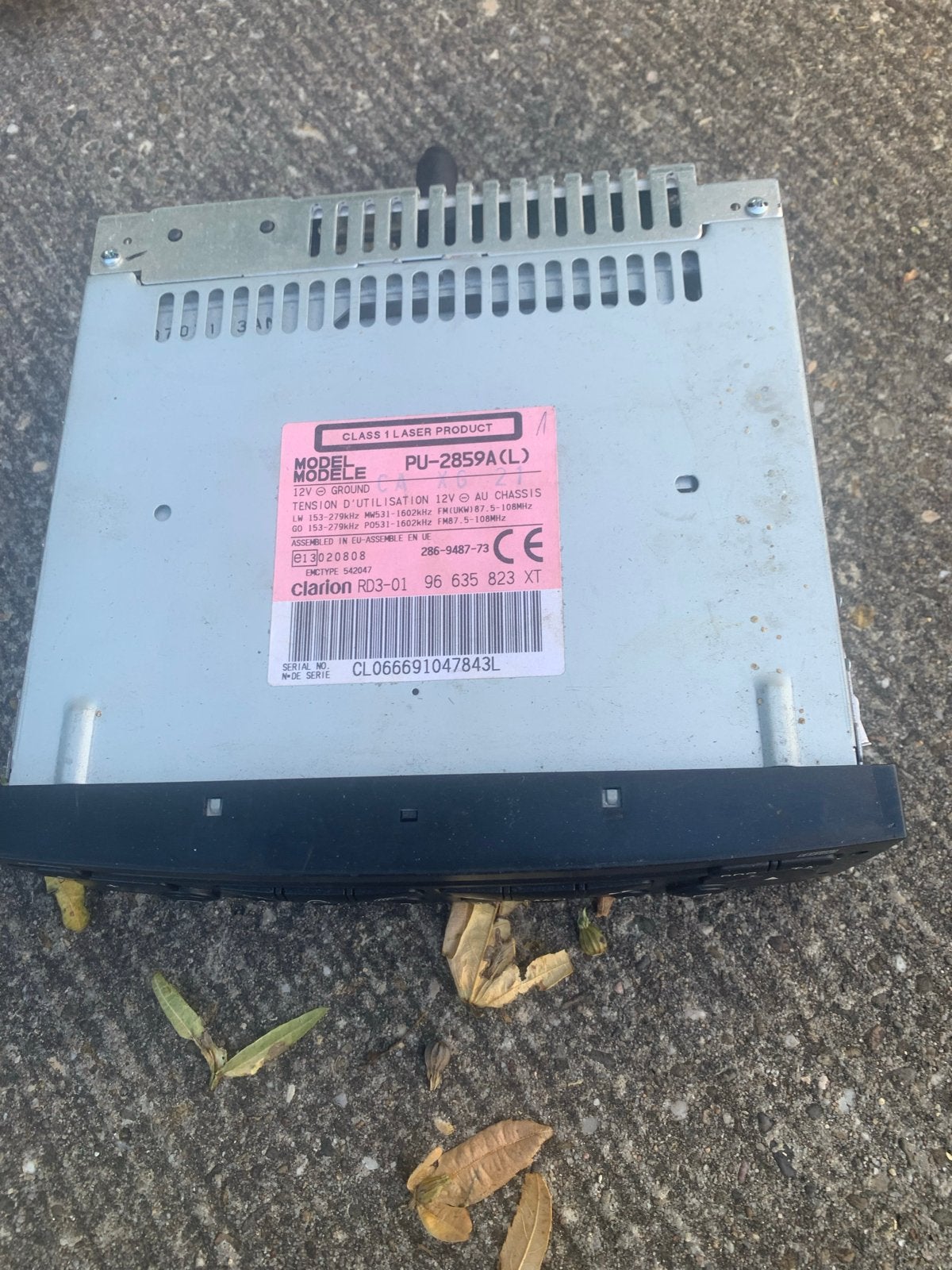 Clarion PU-2859A(L) Autoradio - Zo goed als nieuw, Ophalen of Verzenden, Zo goed als nieuw