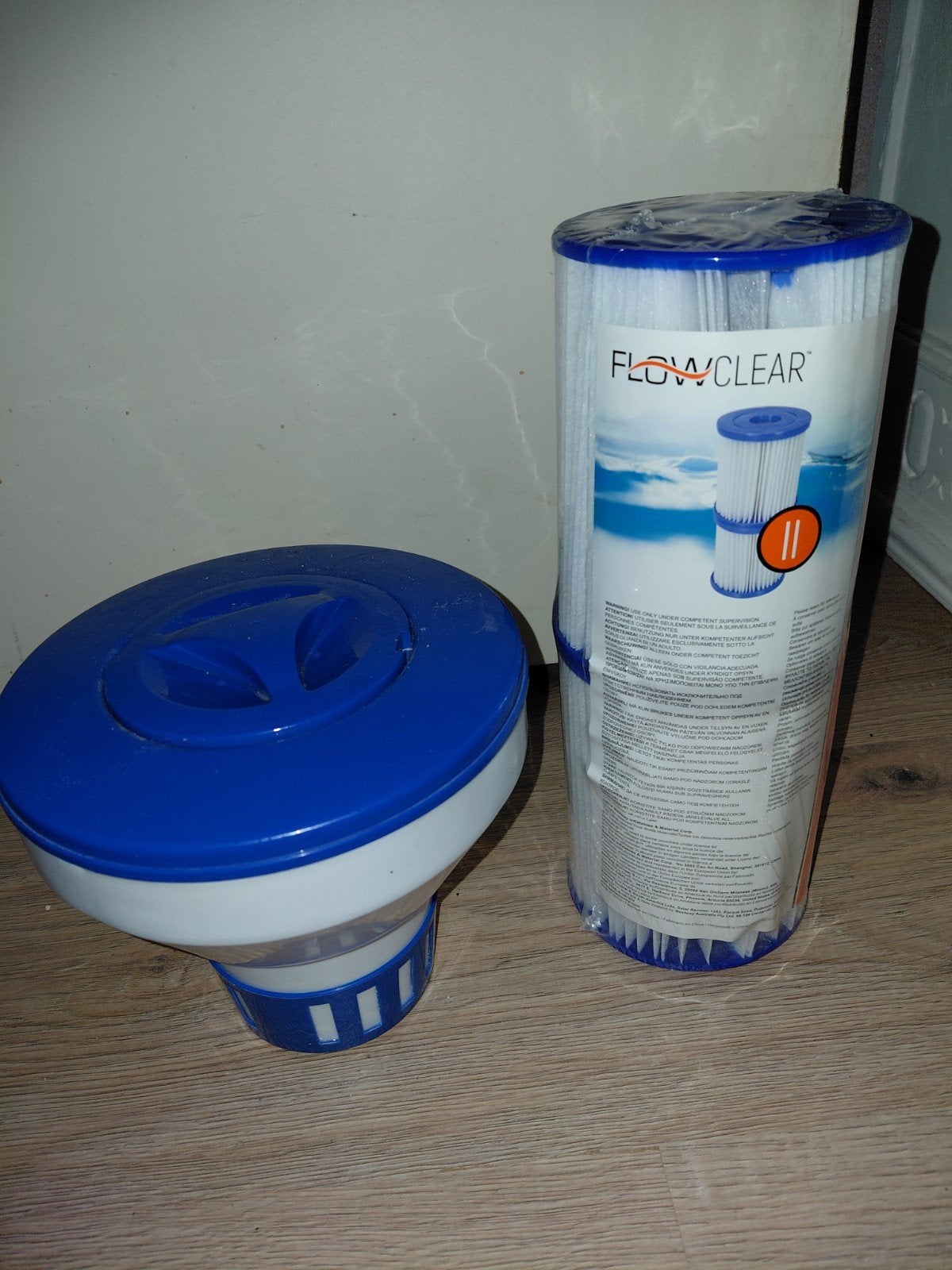 Chloor dispenser zwembad / 2 filters Flowclear type II, Ophalen
