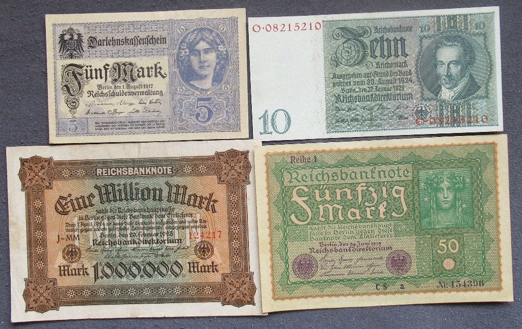 Germany  lot of 4 banknotes, Postzegels en Munten, Bankbiljetten | Europa | Niet-Eurobiljetten, Verzenden, Duitsland