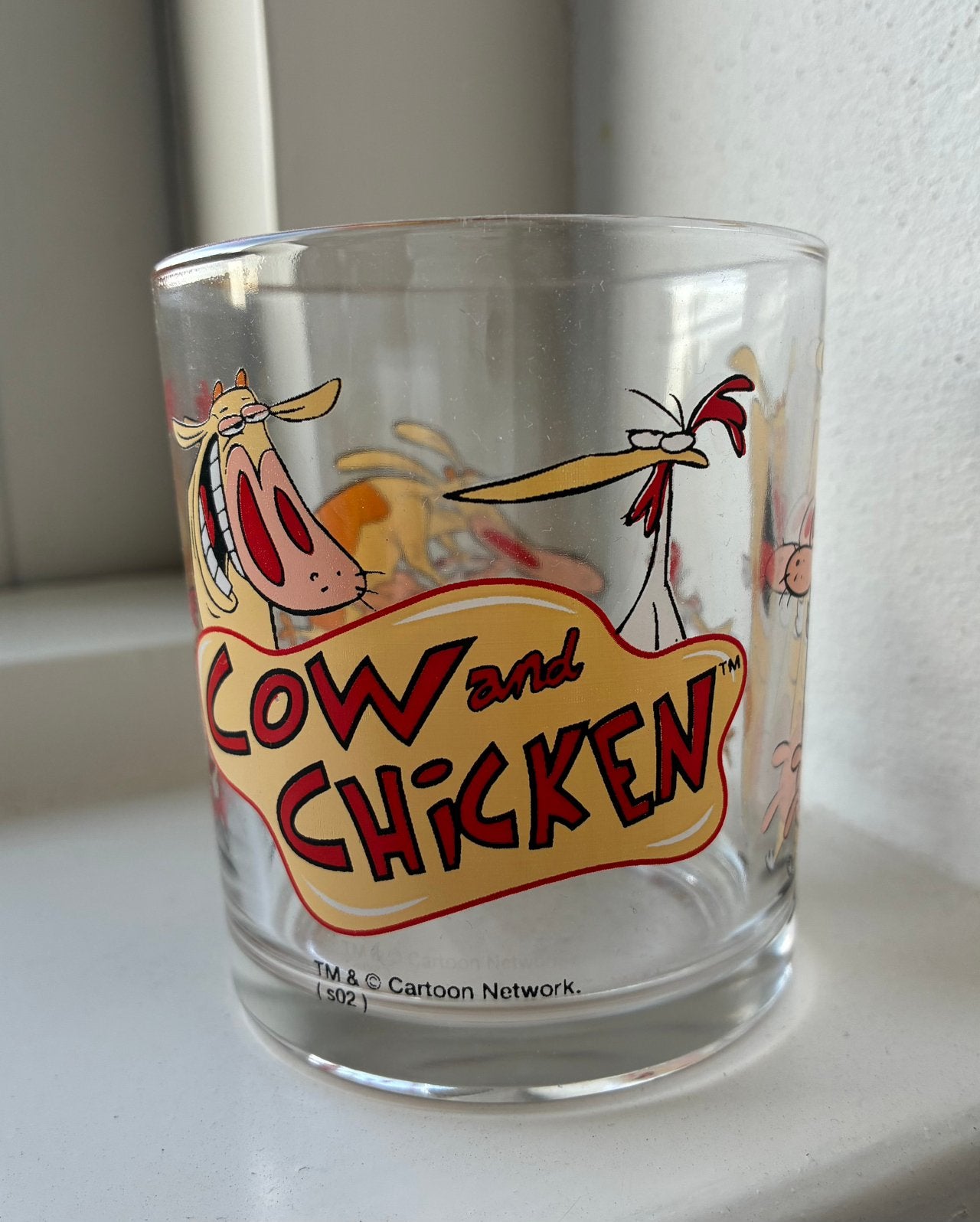 Cow and Chicken glas (Nutella), Ophalen of Verzenden, Zo goed als nieuw, Frisdrankglas