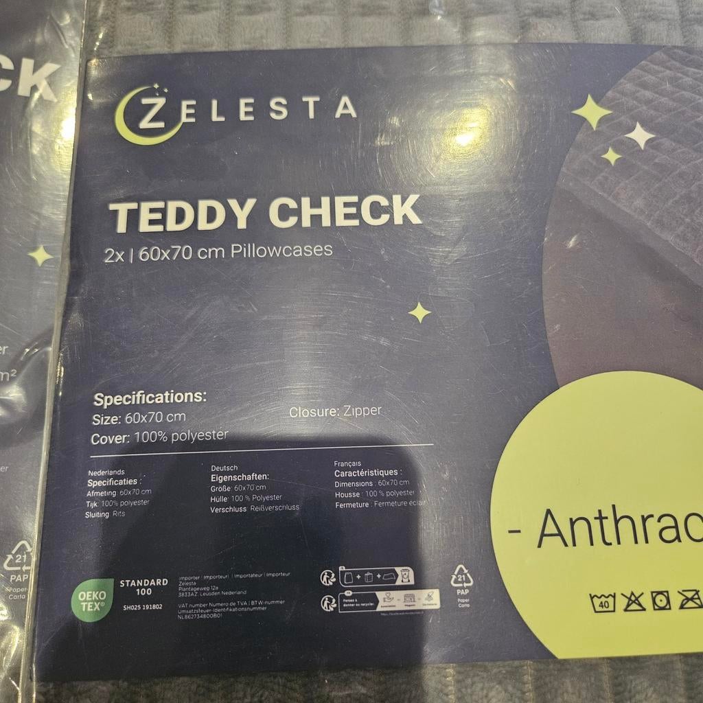 Zelesta Teddy Check Dekbed 140x200 cm met 2 kussenslopen, Ophalen of Verzenden