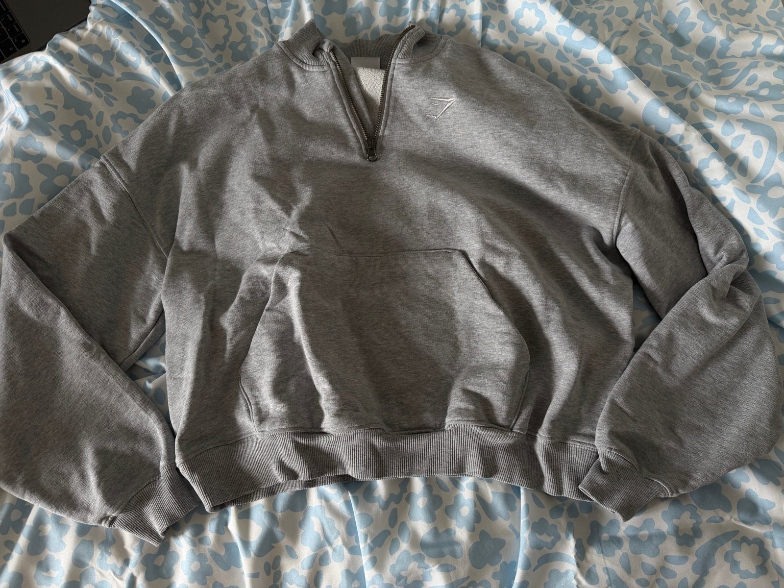 Gymshark hoodie grijs maat S, Verzenden, Zo goed als nieuw, Maat 36 (S), Grijs
