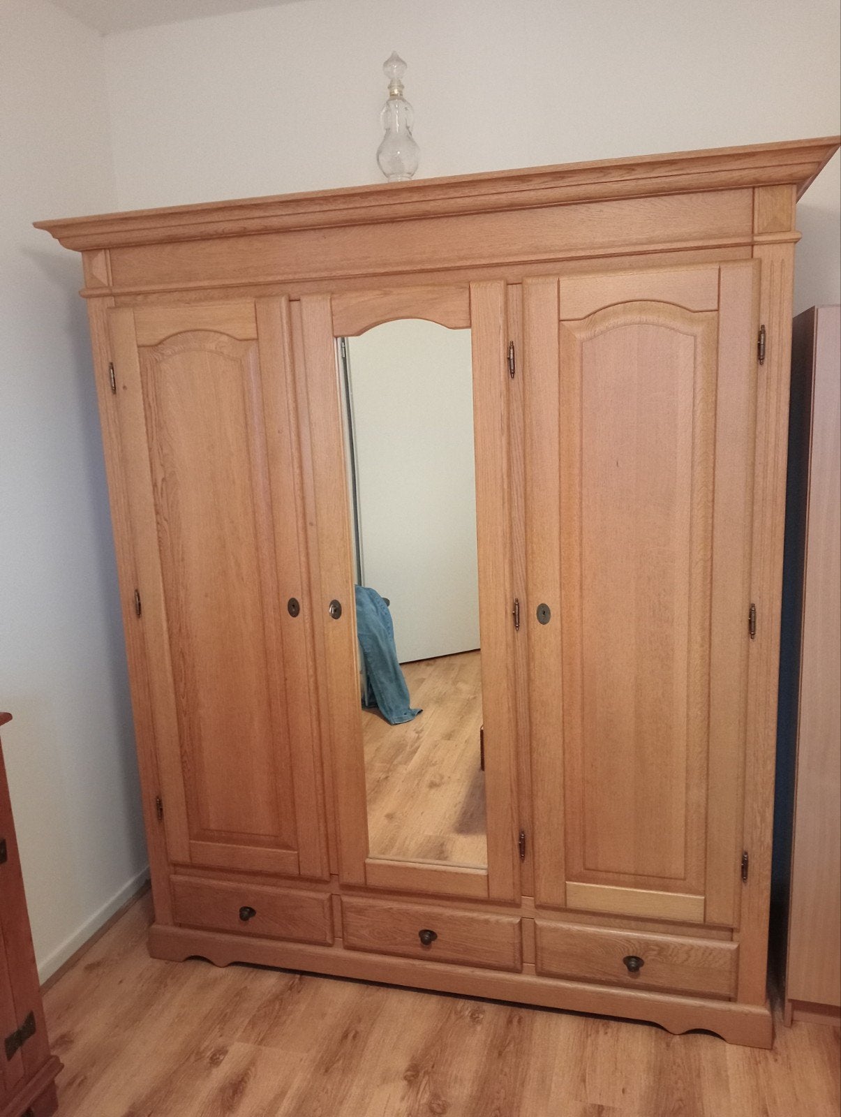 massief blank eiken kledingkast., Ophalen, 50 tot 75 cm, 150 tot 200 cm