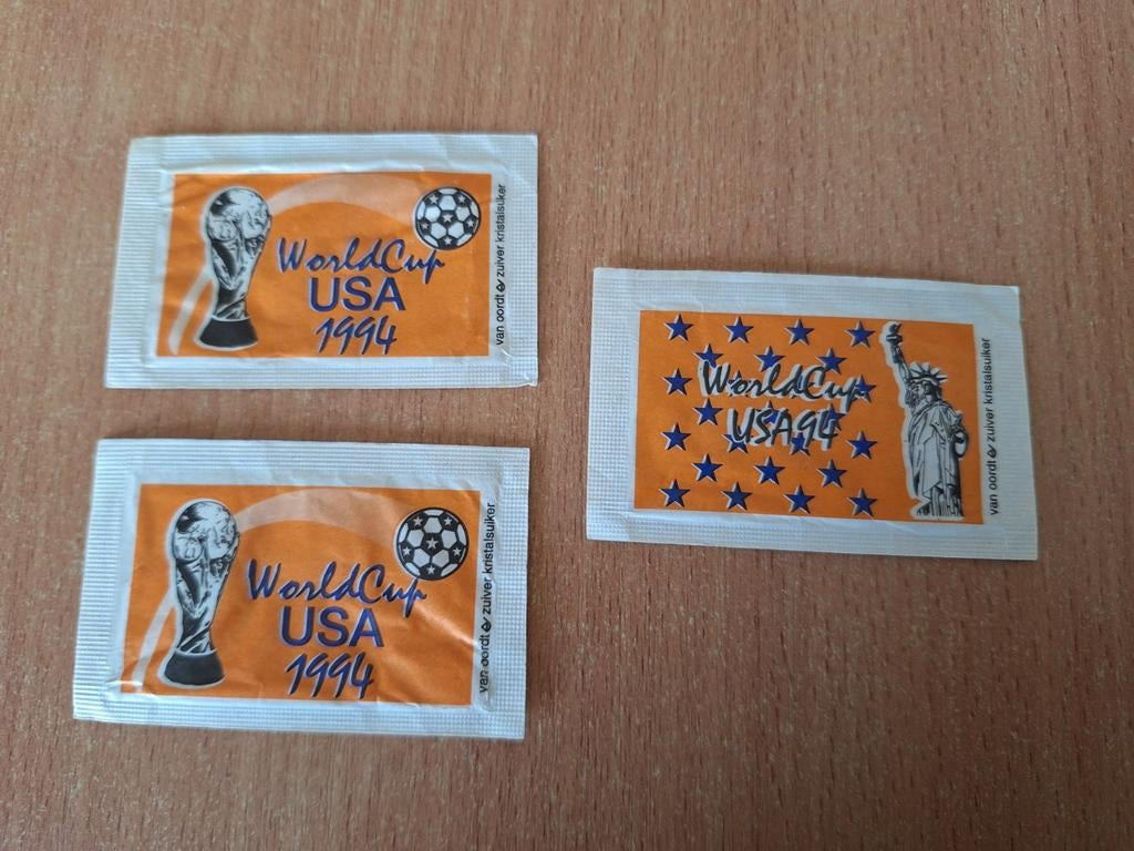 WORLD CUP 1994 USA suikerzakjes, Ophalen of Verzenden, Zo goed als nieuw, Overige binnenlandse clubs, Overige typen
