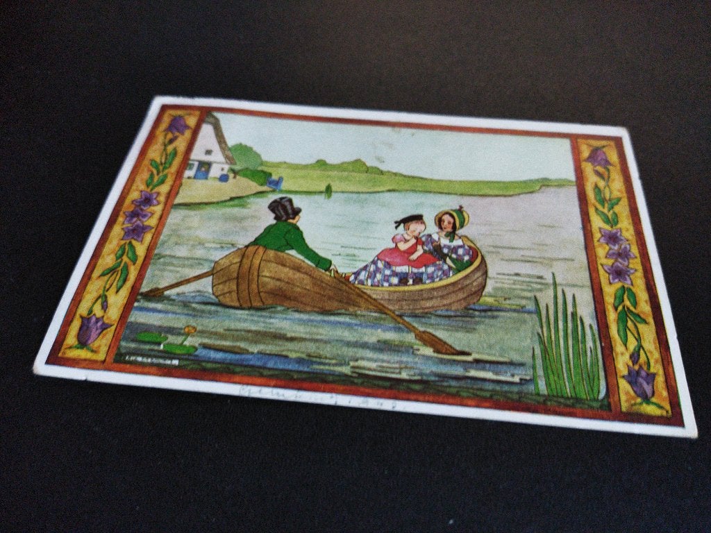 Vintage ansichtkaart Rie Cramer schuitje varen, Ophalen of Verzenden, 1940 tot 1960, Gelopen, Kinderen