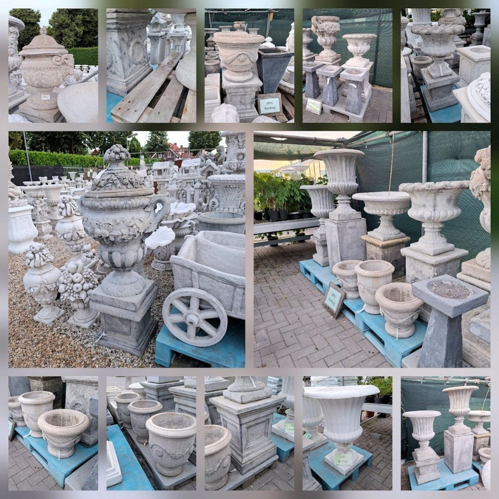 Tuinvazen betonnen bloempotten en sokkels/zuilen 20% korting, Tuin en Terras, Tuinvazen, Ophalen, Nieuw